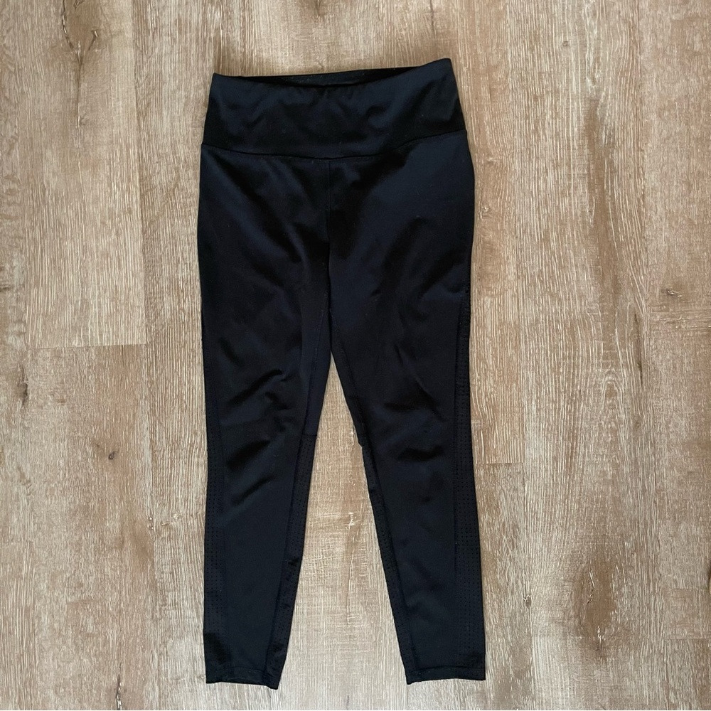 DSG women’s athletic Black athleisure Leggings perforated legs size Medium